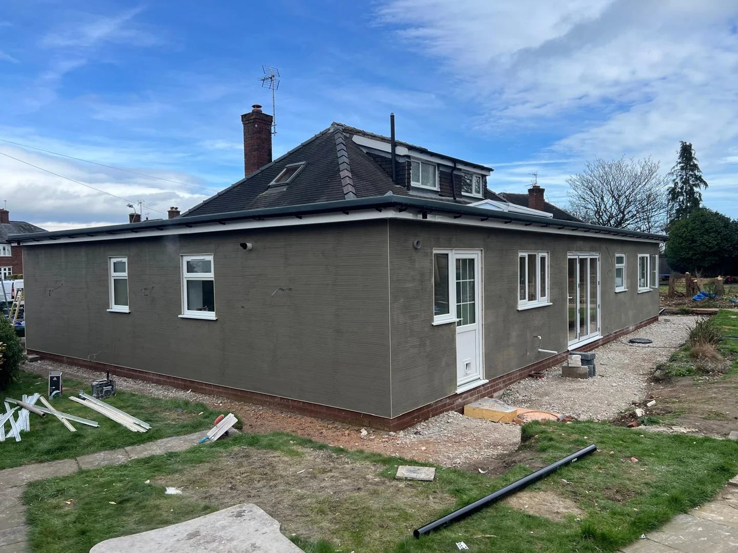 Rendered extension — external finishing stage