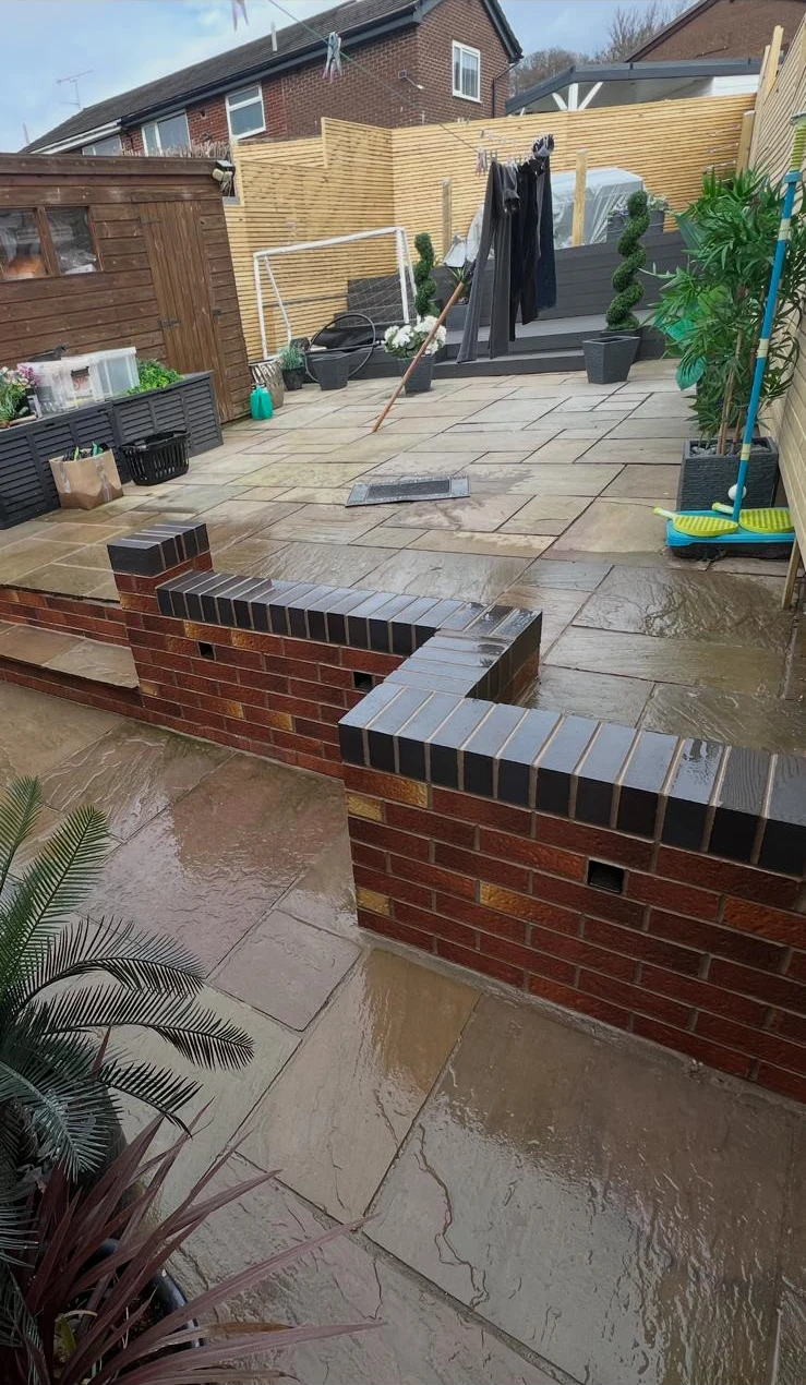 Brick garden wall