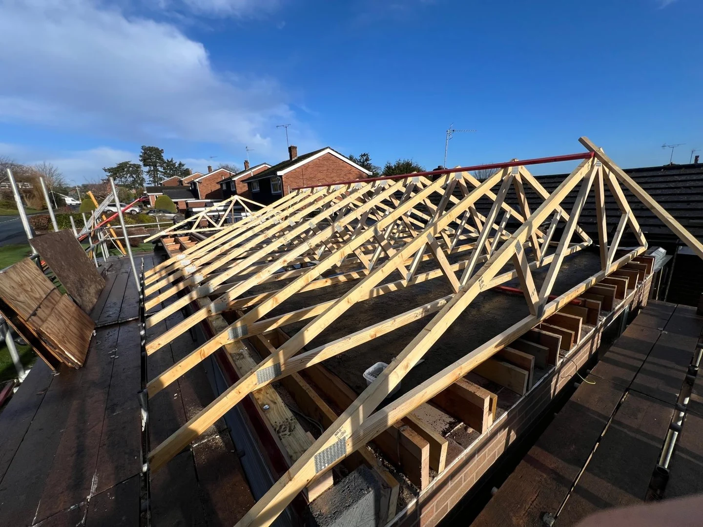 Roof structure in progress